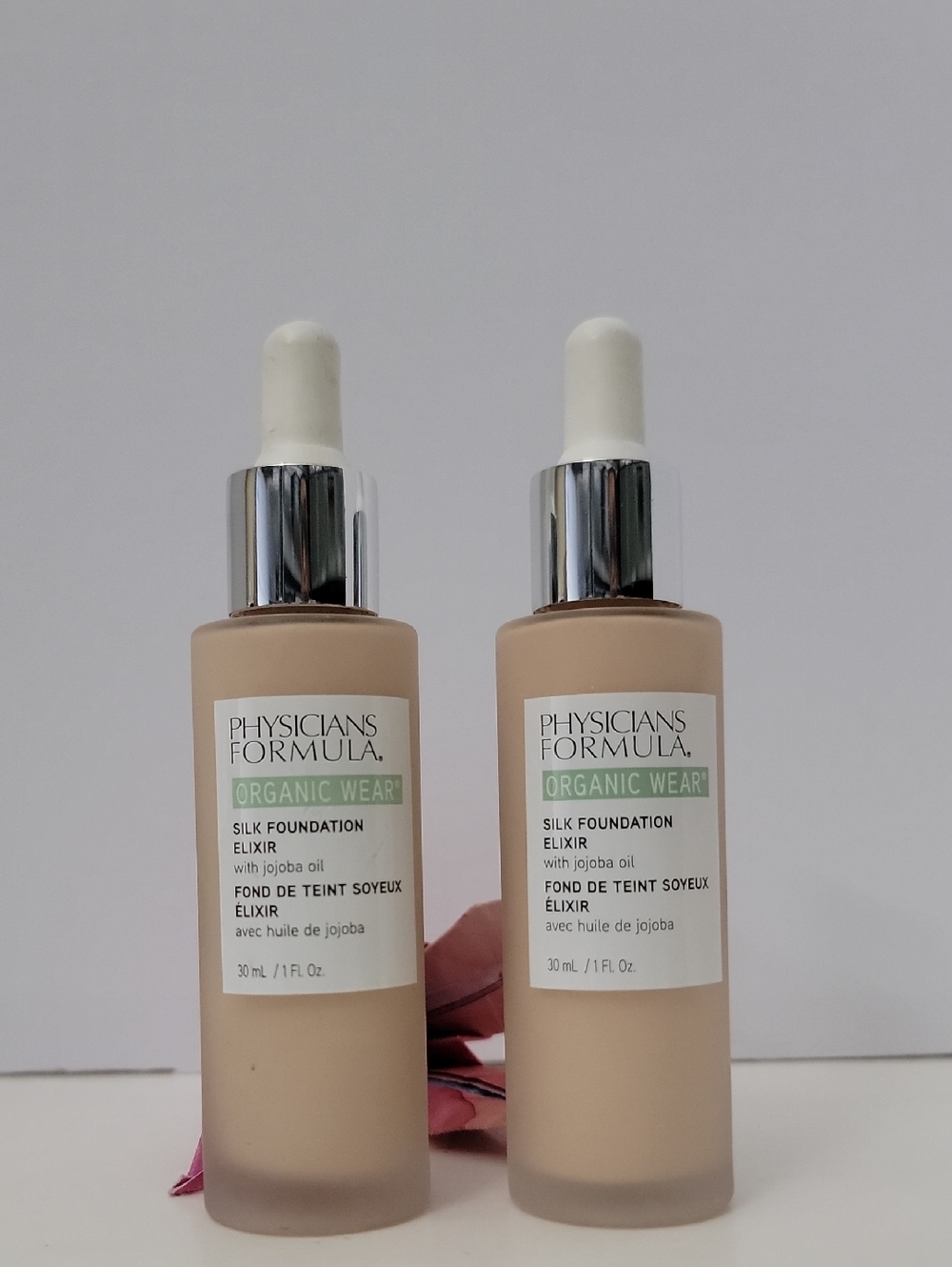 2 PK PHYSICIANS FORMULA Organic Wear Silk Foundation Elixir 1.0 FL Oz  LIGHT 03